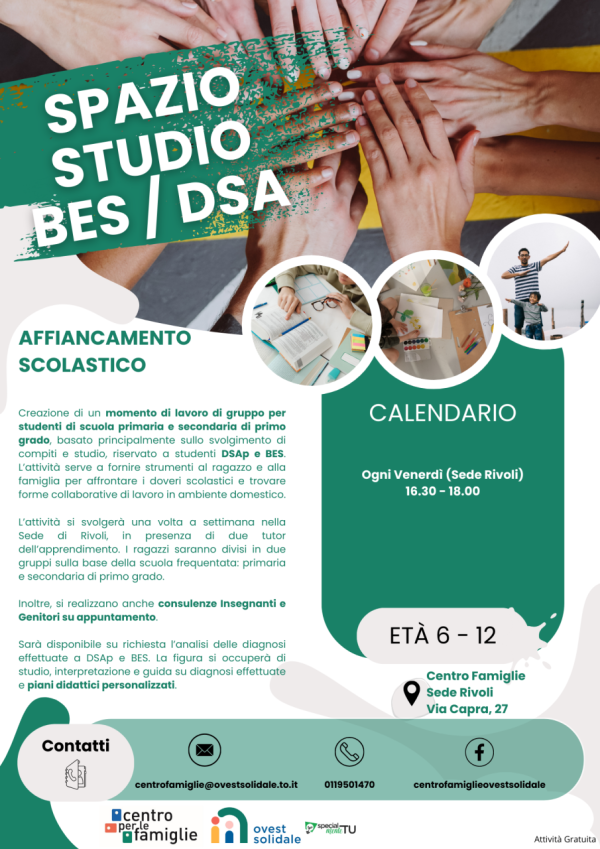 Spazio Studio BES/DSA – Affiancamento allo studio